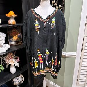 Belma India Embroidered Beaded Tunic Top – One Size
